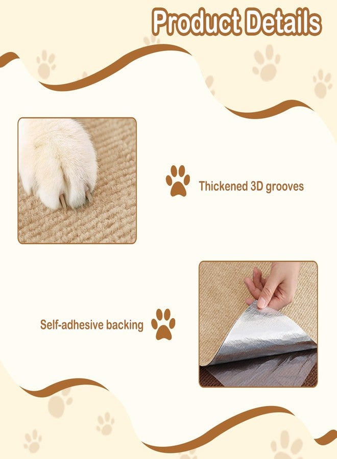 TecoKart® Cat Scratcher Post, 40x100 CM DIY Scratching Pad for Cats, Self-Adhesive Cat Scratch Pad for Sofa, Wall, Door, and Cat Furniture (Khaki) - Image 3